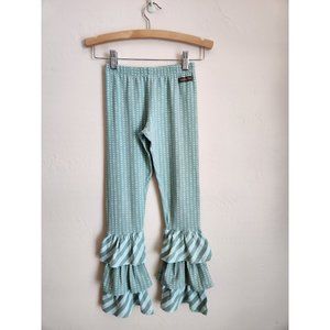 Matilda Jane girls size 8 BonBon bennys in aqua blue green stripes and dots